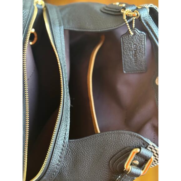 Coach Edie Legacy Woven Black Shoulder Purse- - Picture 8 of 12